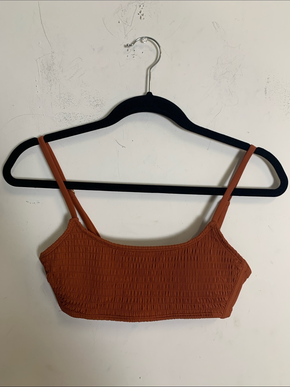 Xhilaration Rust Smocked Bikini Top